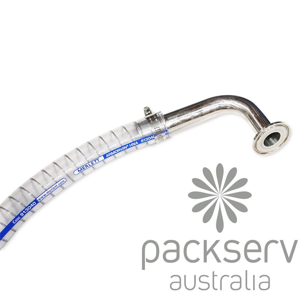 Stainless Steel 316 1" Inlet Assembly, including curved inlet, spear, hose and clamps - Image 2
