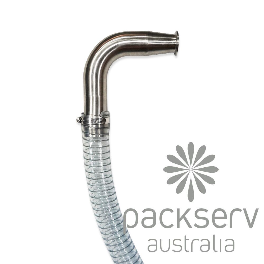 Stainless Steel 316 2" Inlet Assembly, including curved inlet, spear, hose and clamps - Image 3