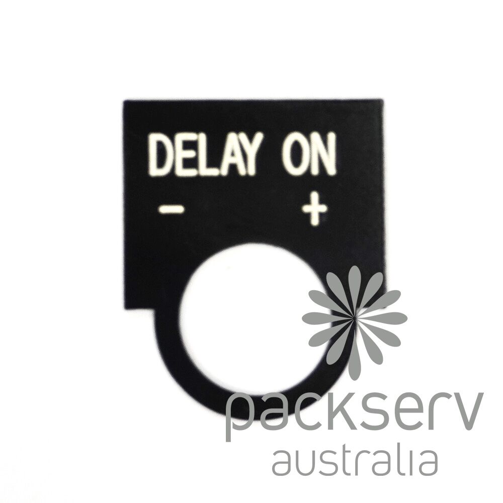Delay On Label Plate (Positive & Negative) - Rounded, Steel