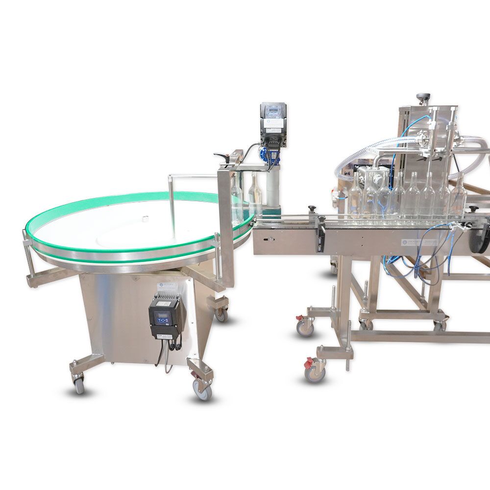 Packserv PST-8 Sorting Table integrated into a full production line, facilitating efficient sorting and product flow.