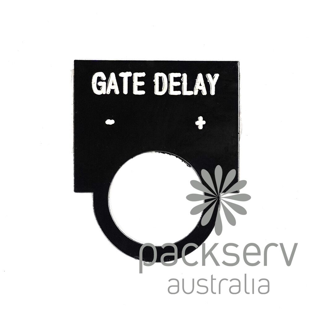 Gate Delay Label Plate (Positive & Negative) - Rounded, Steel